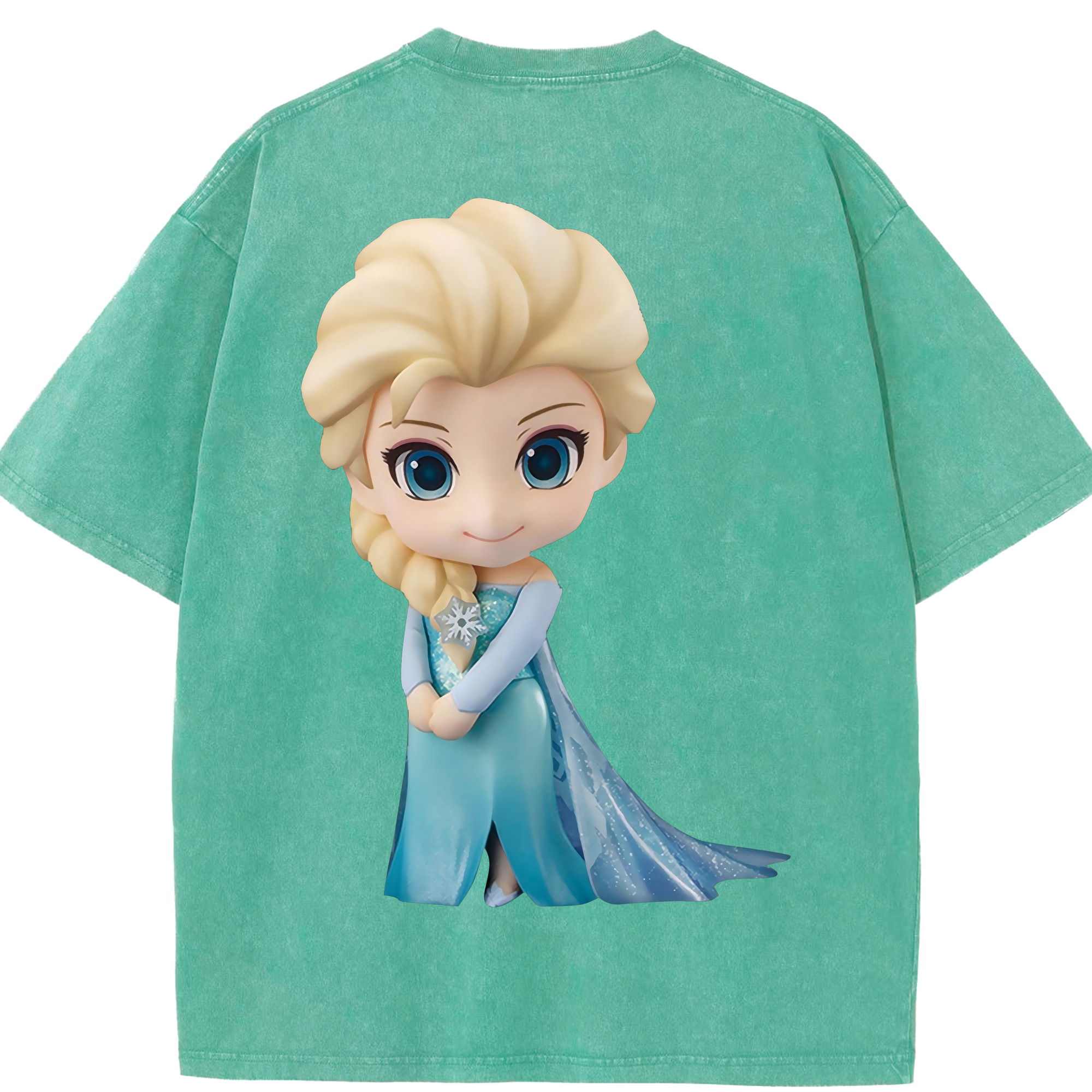 アナと雪の女王 アンナ エルサ Frozen Anna Elsa 綿100% ヴィンテージ風 半袖Tシャツ（背面プリント）